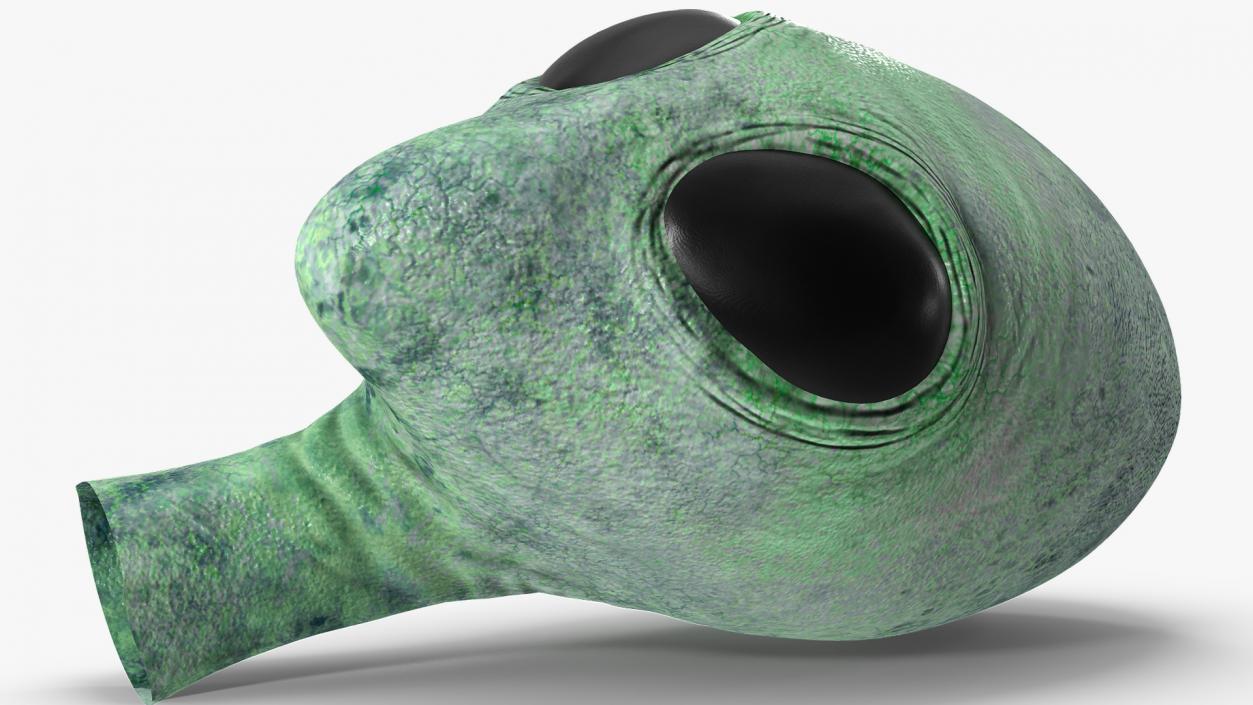 3D Green Alien Head