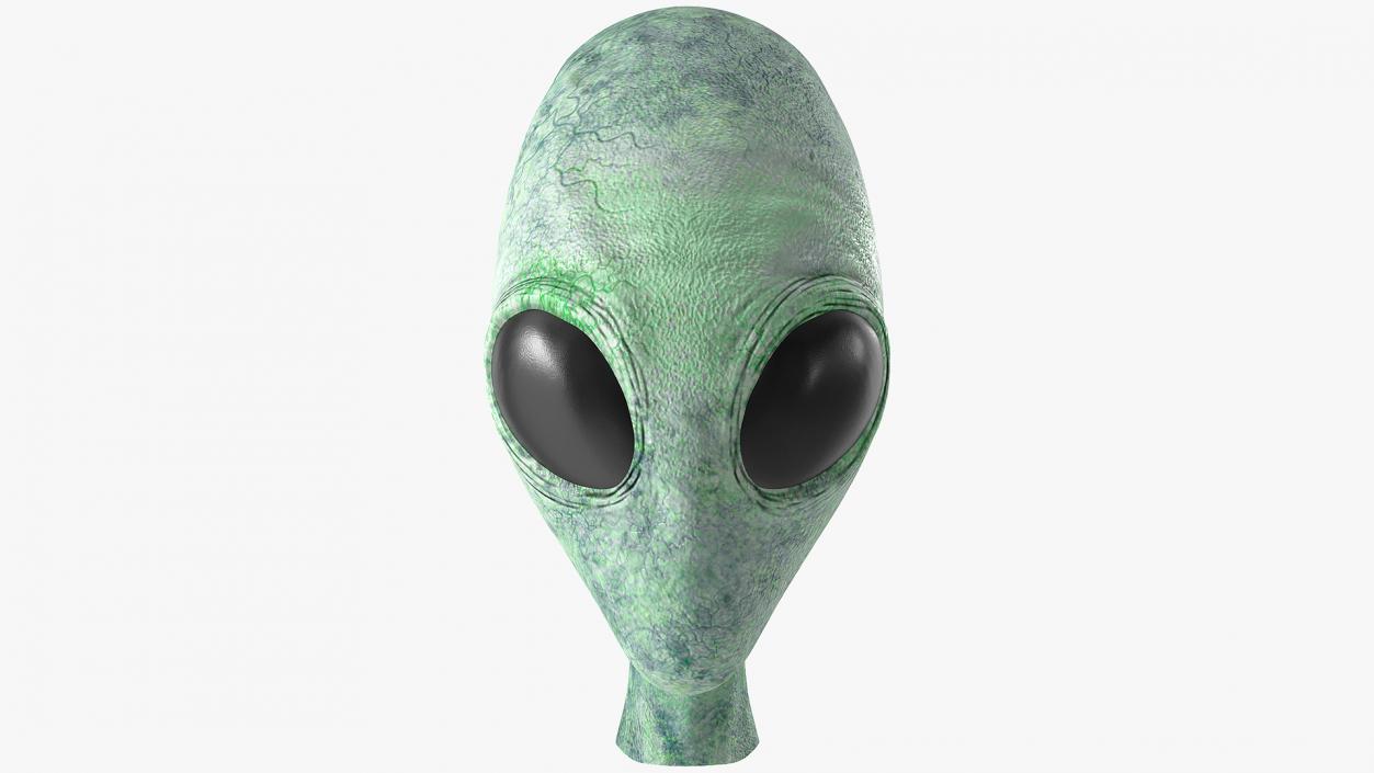 3D Green Alien Head