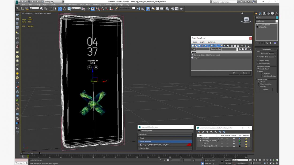 3D Samsung Galaxy S21 Phantom Violet model