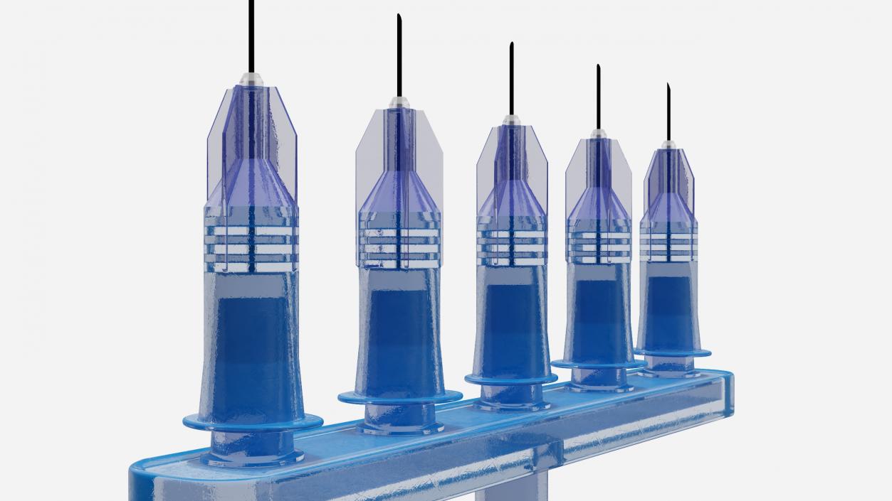 3D Multi Injector 5 Needles Straight Blue model