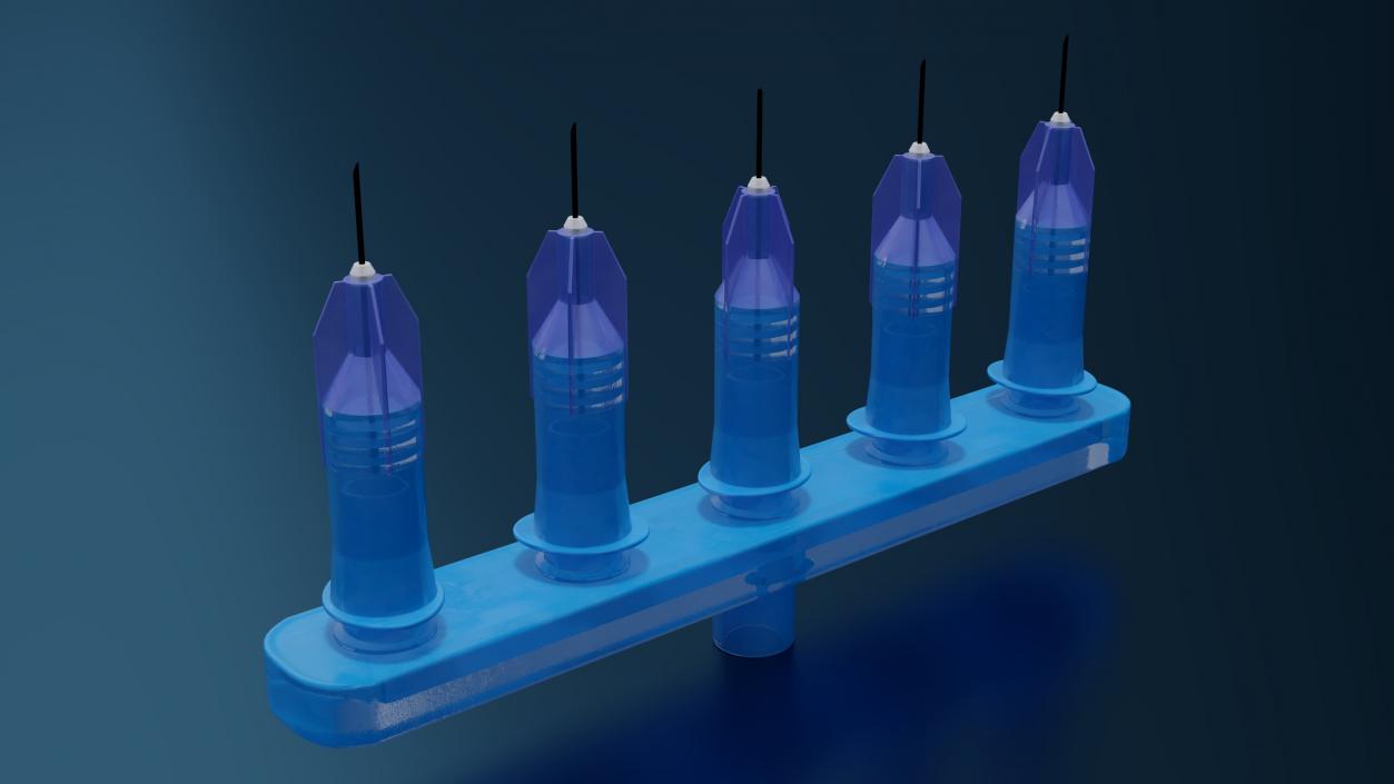 3D Multi Injector 5 Needles Straight Blue model