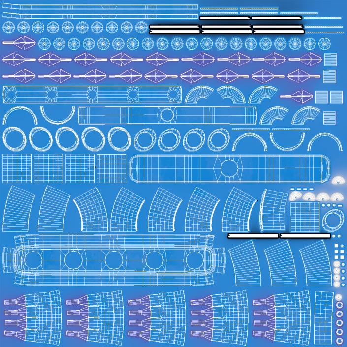 3D Multi Injector 5 Needles Straight Blue model