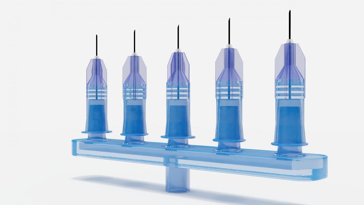 3D Multi Injector 5 Needles Straight Blue model