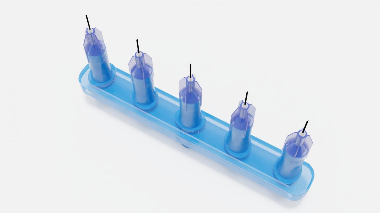 3D Multi Injector 5 Needles Straight Blue model