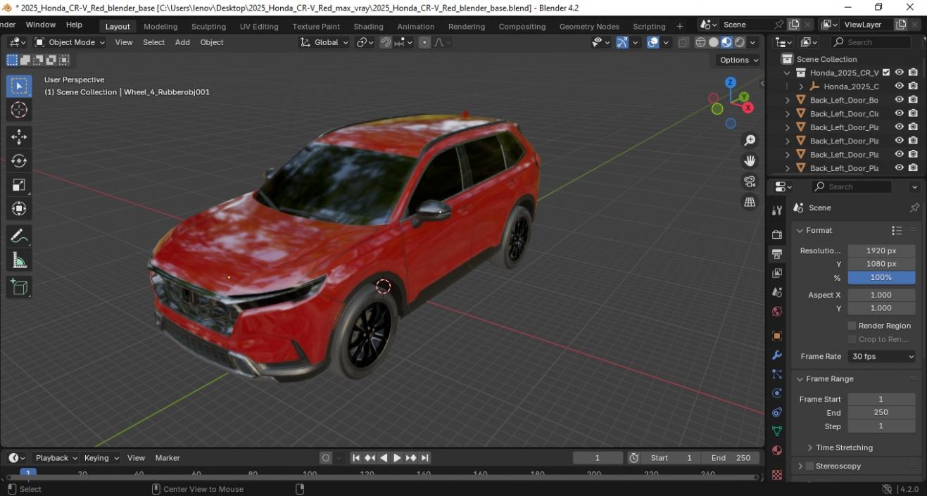 2025 Honda CR-V Red 3D model