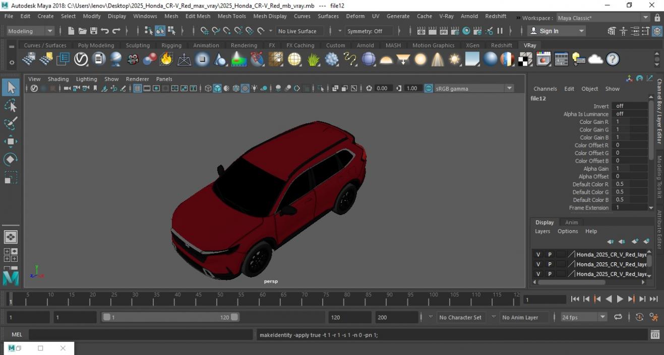 2025 Honda CR-V Red 3D model