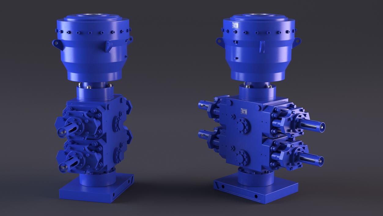 Industrial Hydraulic Pump Unit Blue 2 3D