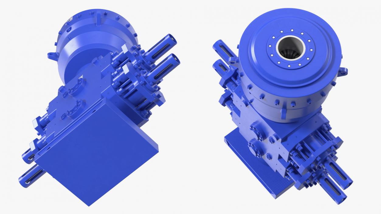 Industrial Hydraulic Pump Unit Blue 2 3D