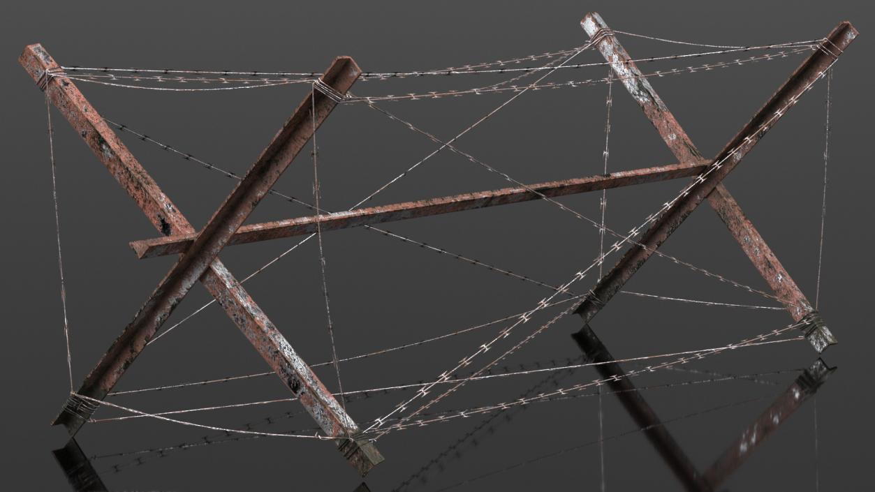 Knife Rest Razor Wire Obstacle Old 3D model