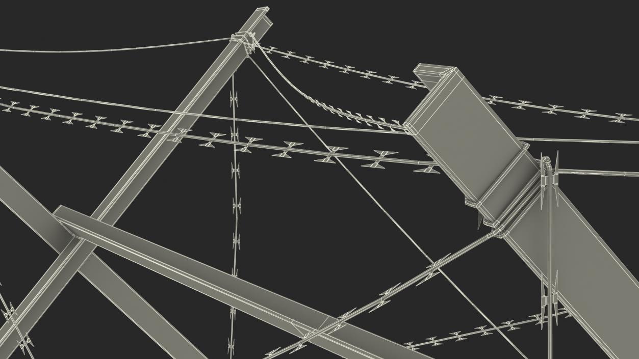 Knife Rest Razor Wire Obstacle Old 3D model