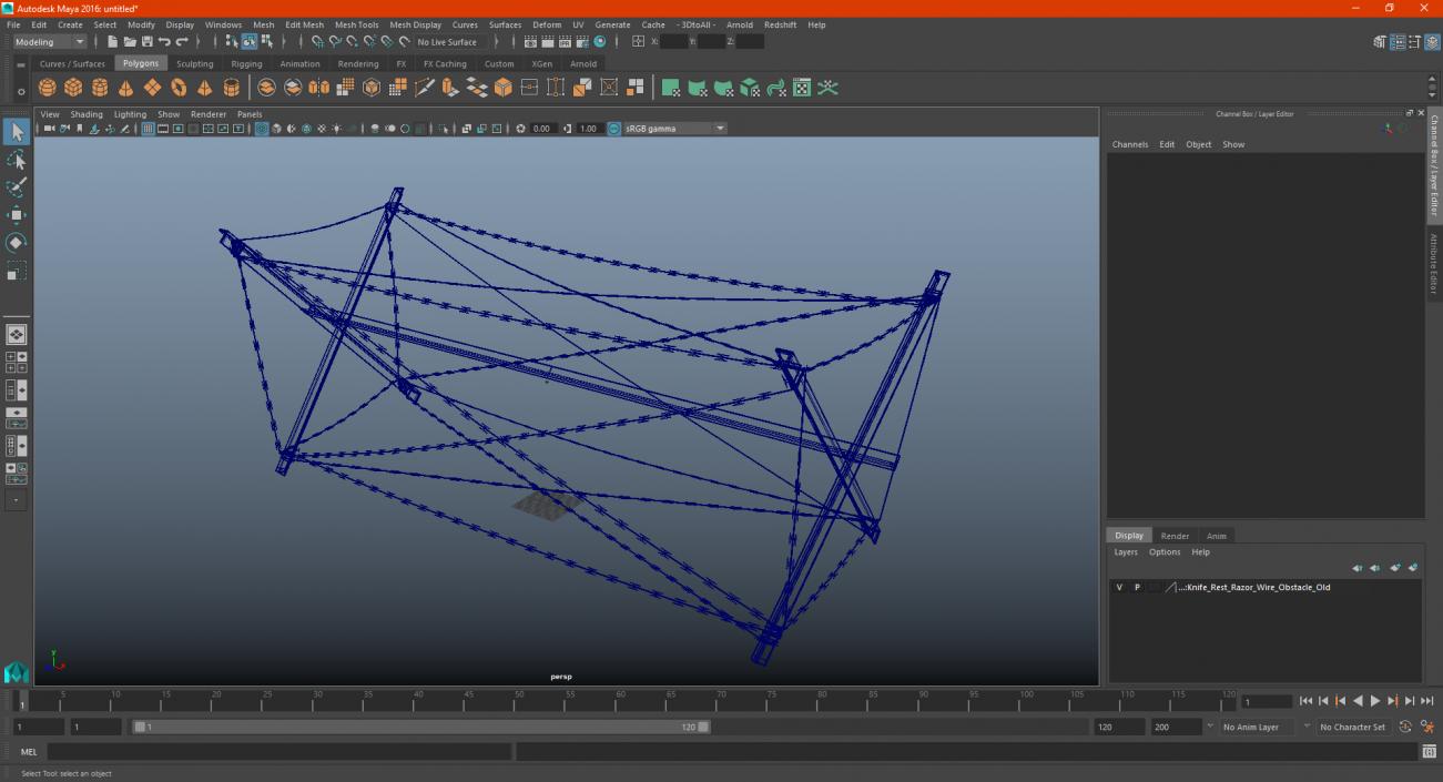 Knife Rest Razor Wire Obstacle Old 3D model