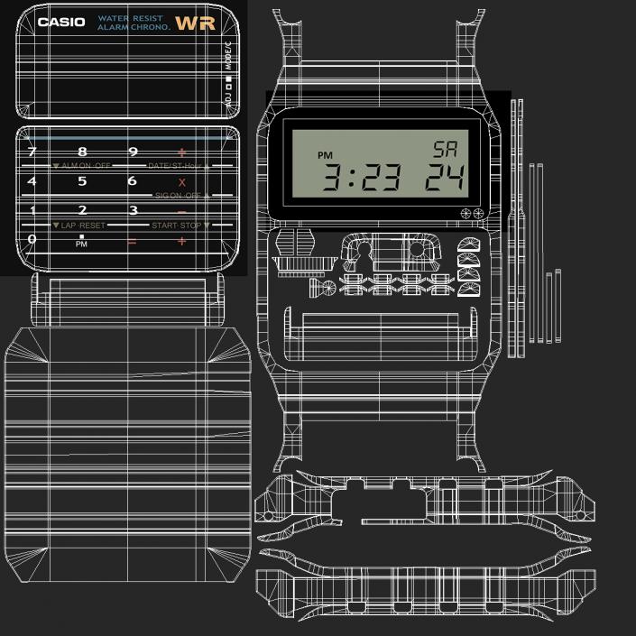 Casio Data Bank Calculator Watch 3D