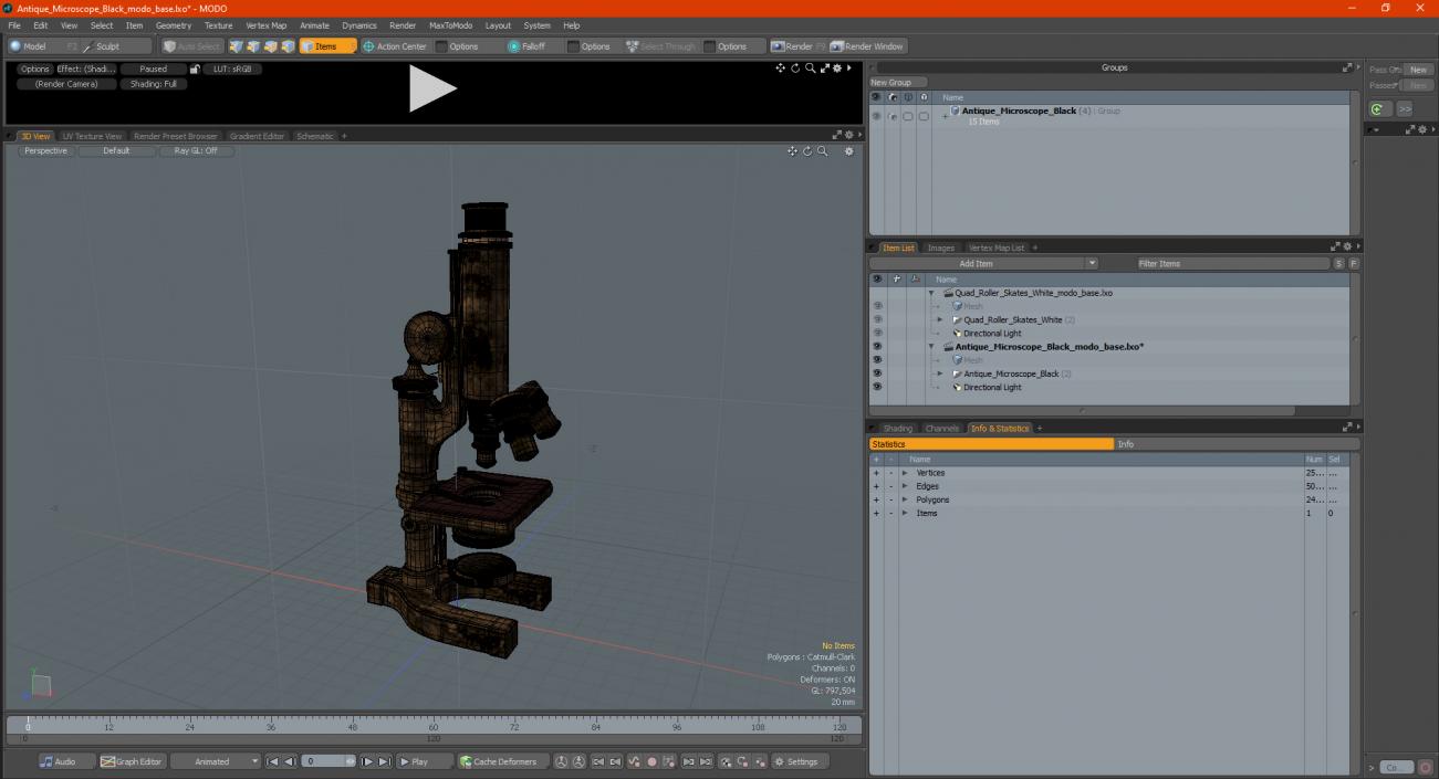 Antique Microscope Black 3D model