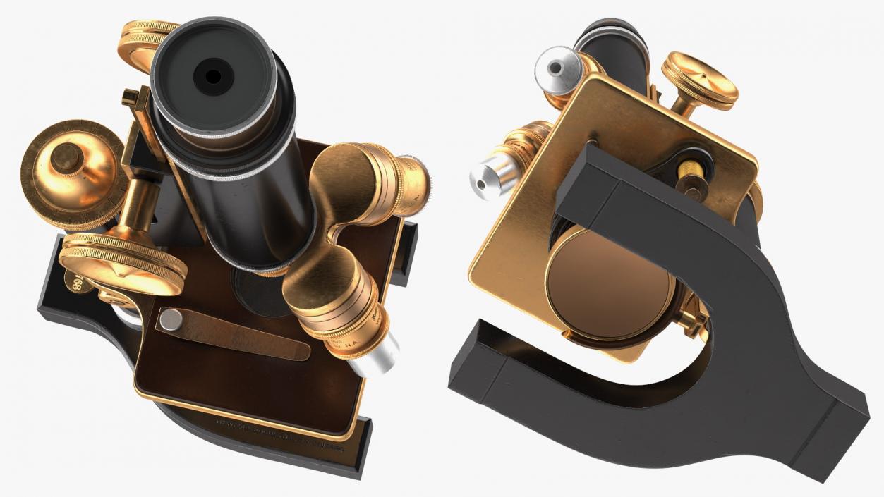 Antique Microscope Black 3D model