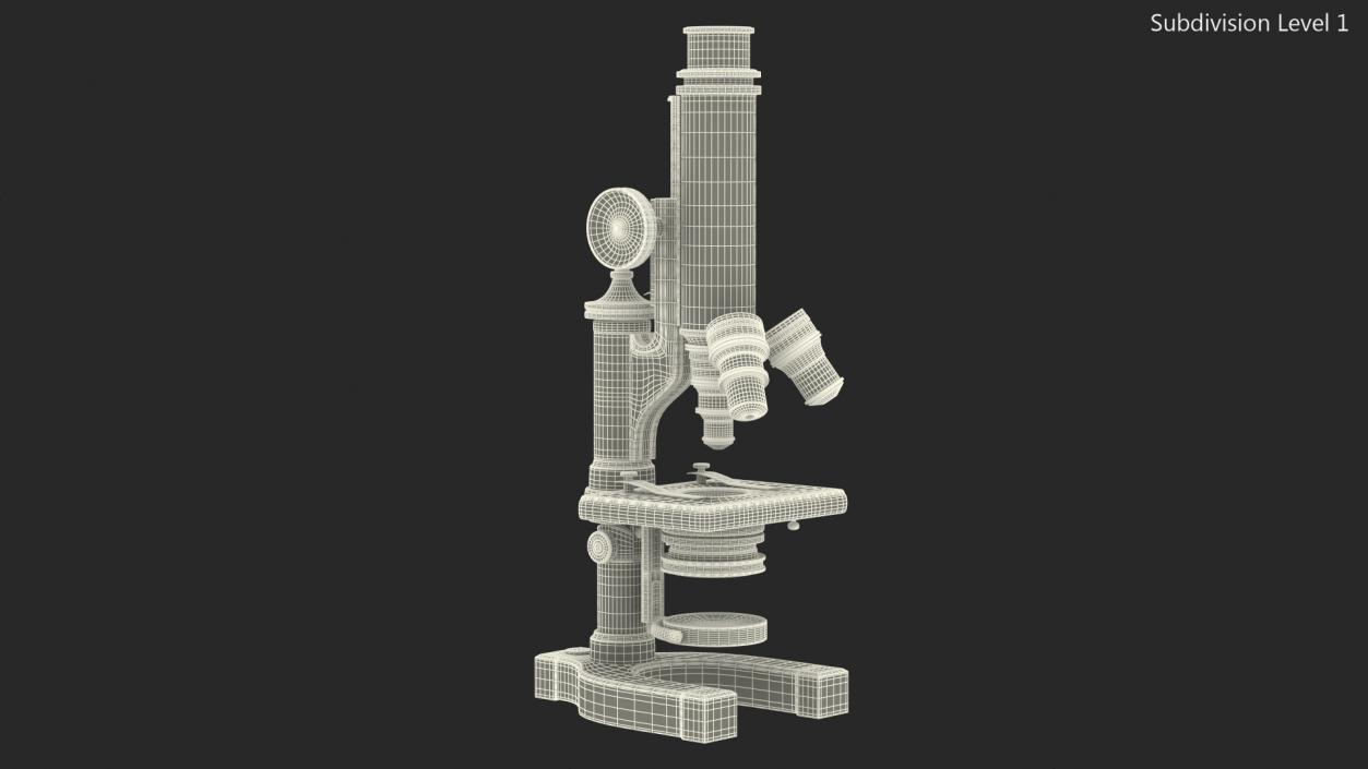 Antique Microscope Black 3D model