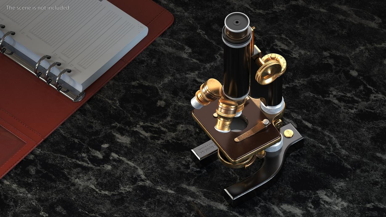 Antique Microscope Black 3D model