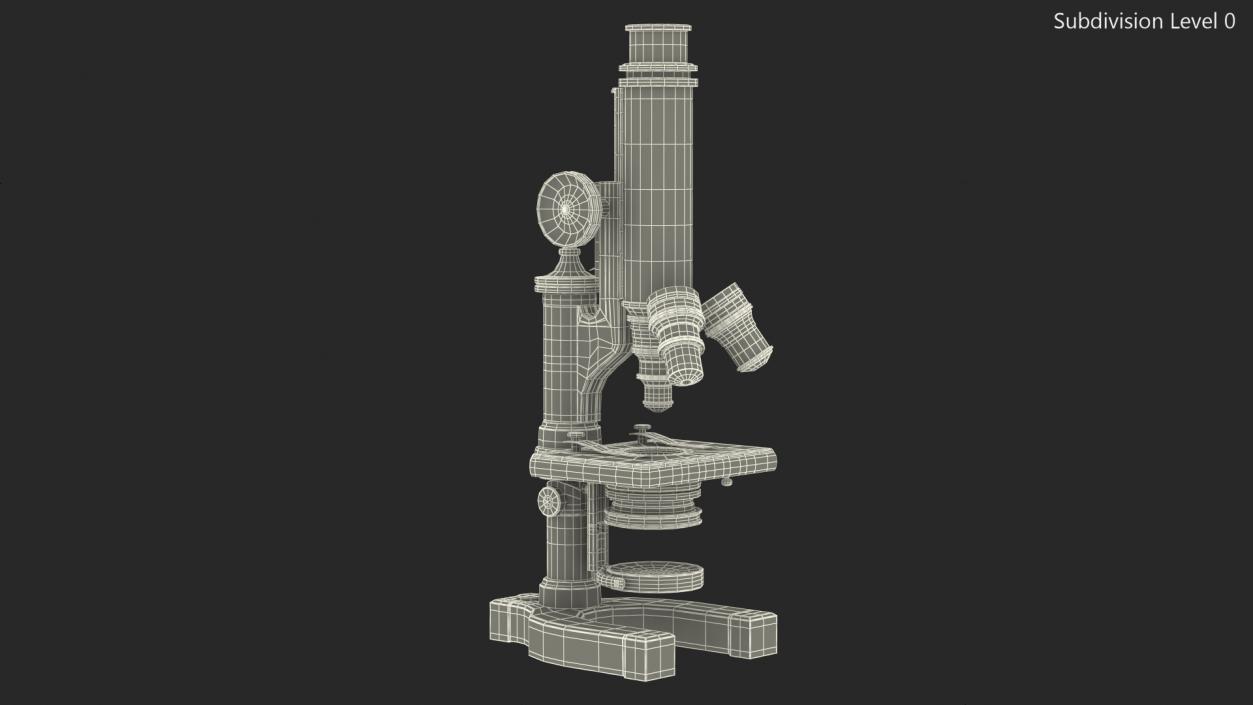 Antique Microscope Black 3D model