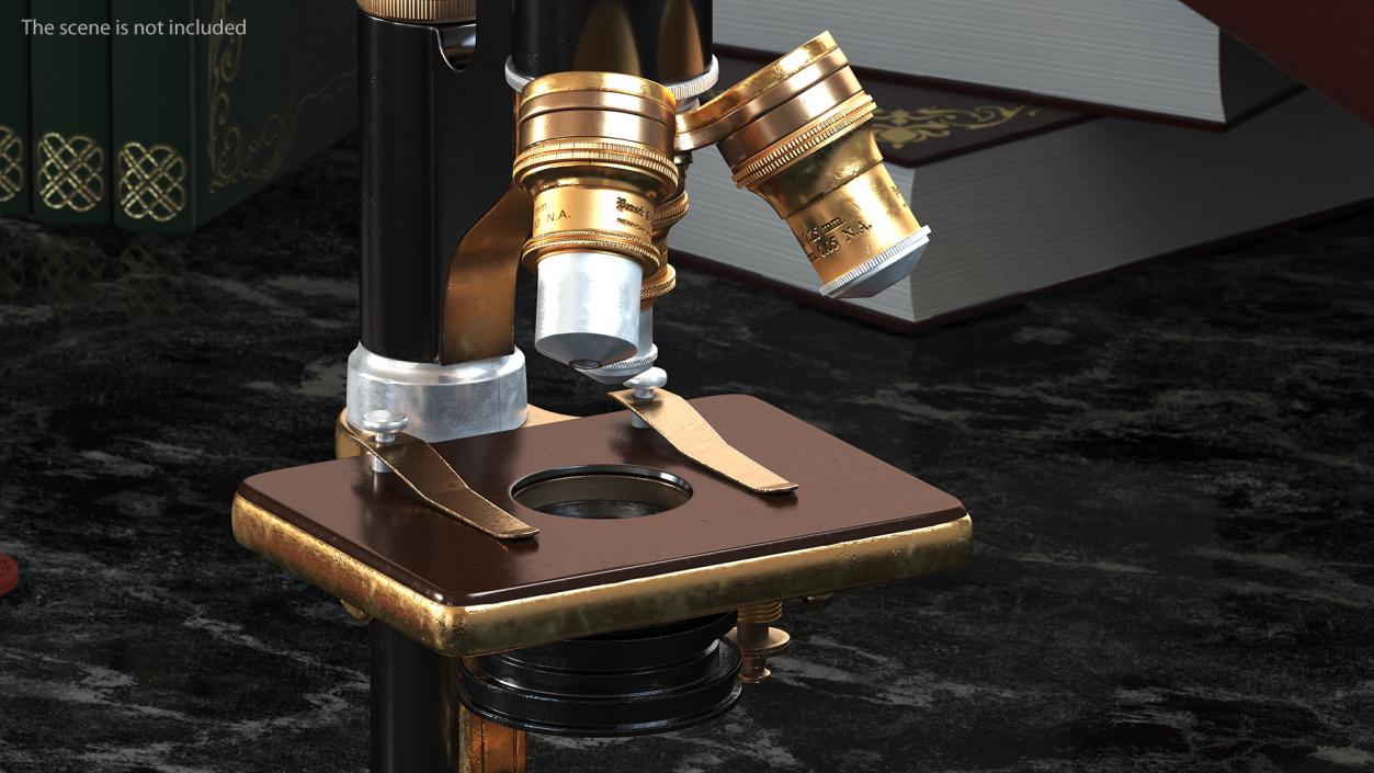 Antique Microscope Black 3D model