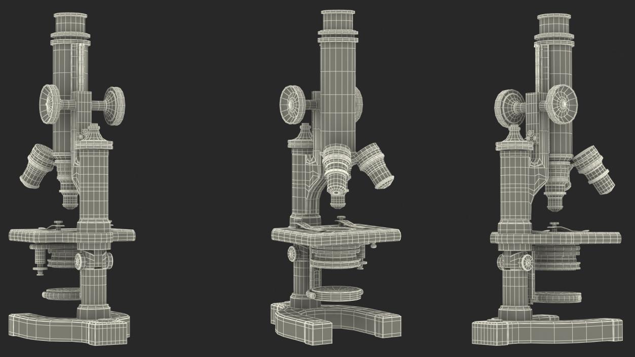 Antique Microscope Black 3D model