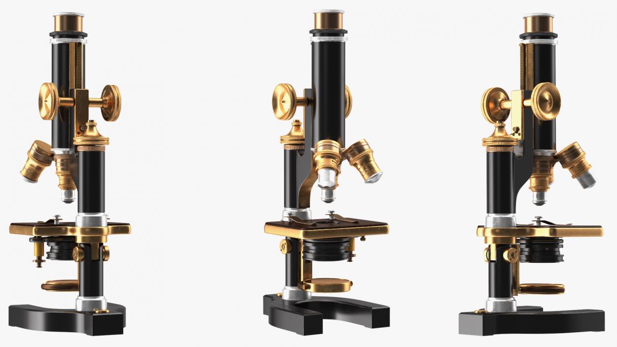 Antique Microscope Black 3D model