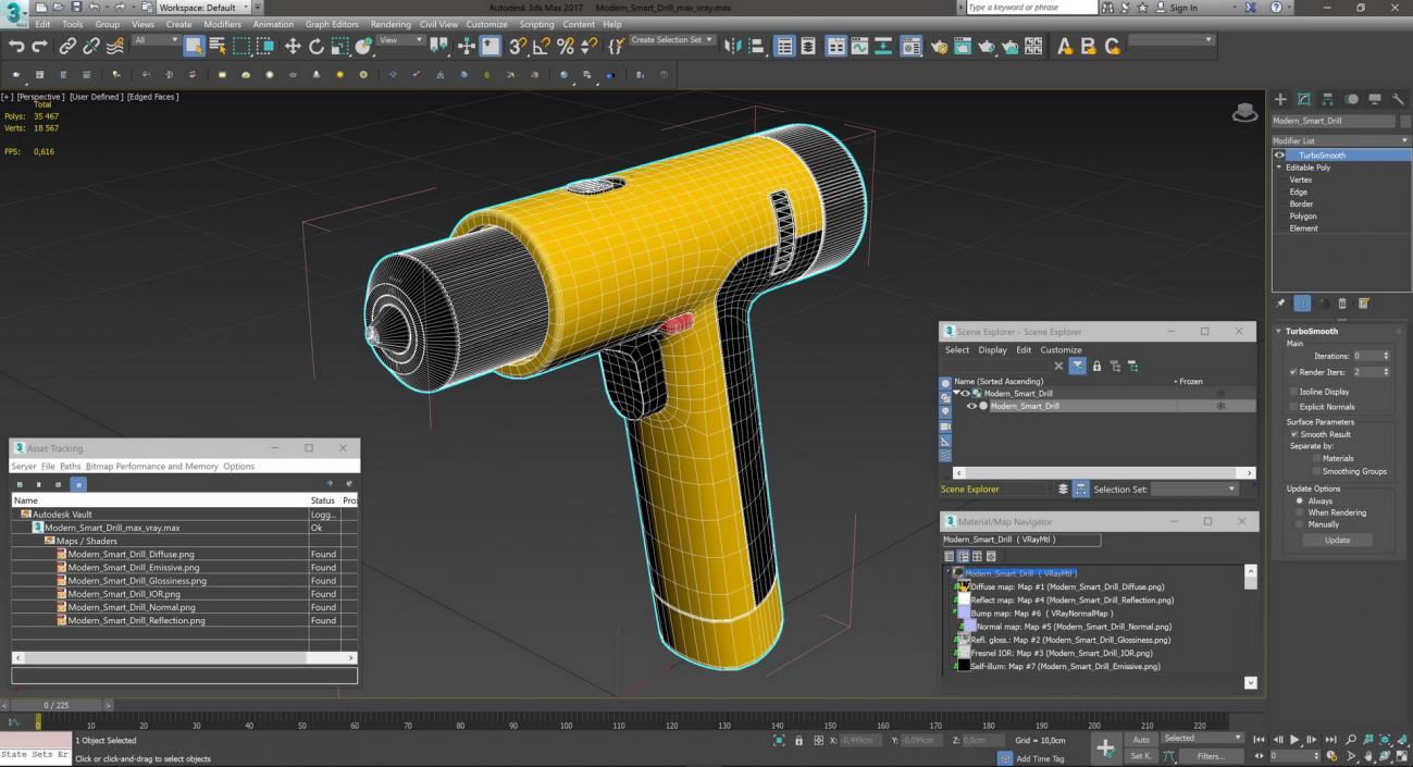 3D Modern Smart Drill model