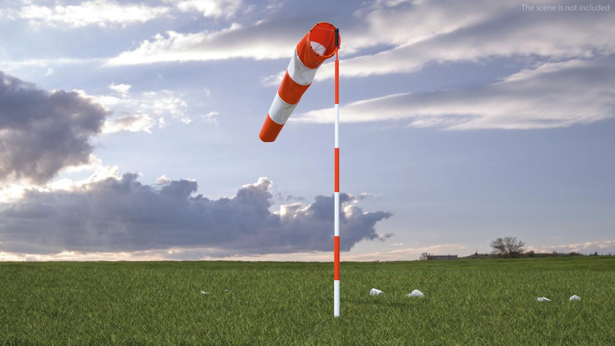 3D model Windsock with Wind Speed 3 Knots(1)