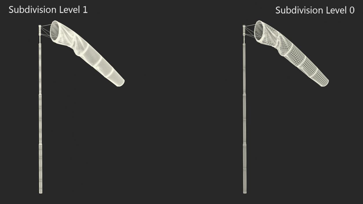 3D model Windsock with Wind Speed 3 Knots(1)