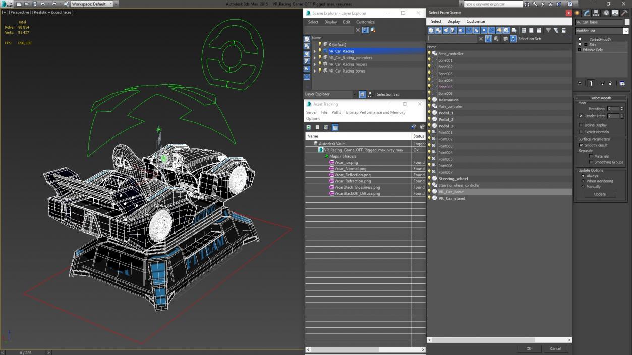 3D model VR Racing Game OFF Rigged