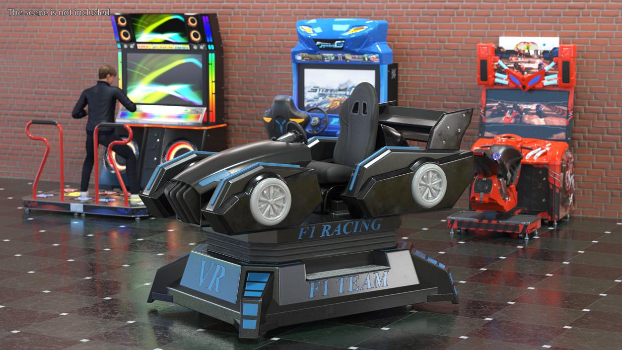 3D model VR Racing Game OFF Rigged