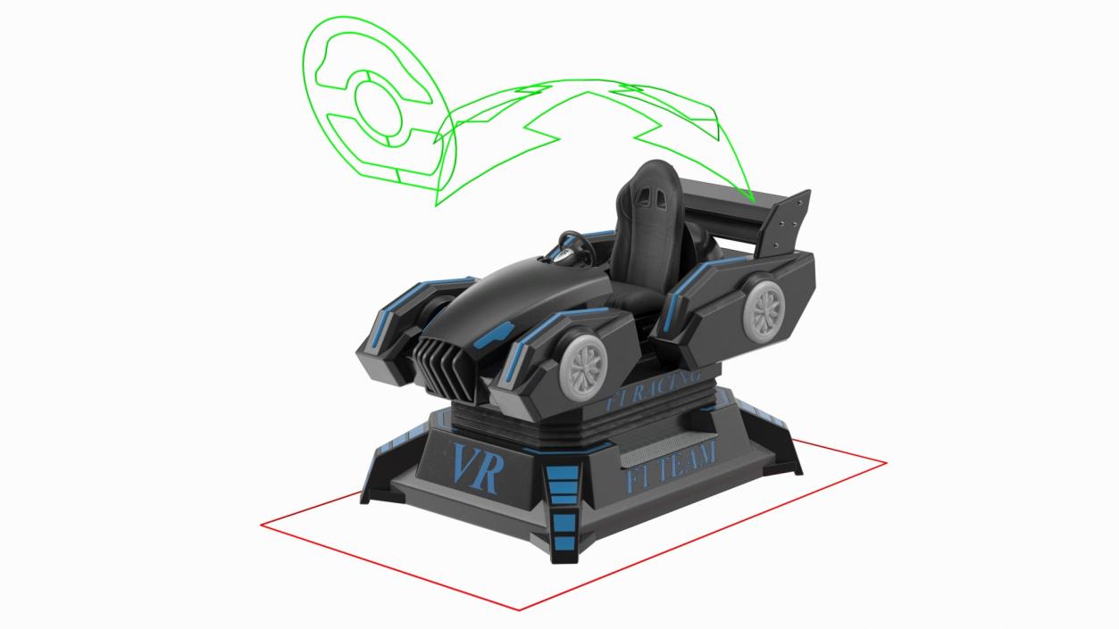 3D model VR Racing Game OFF Rigged