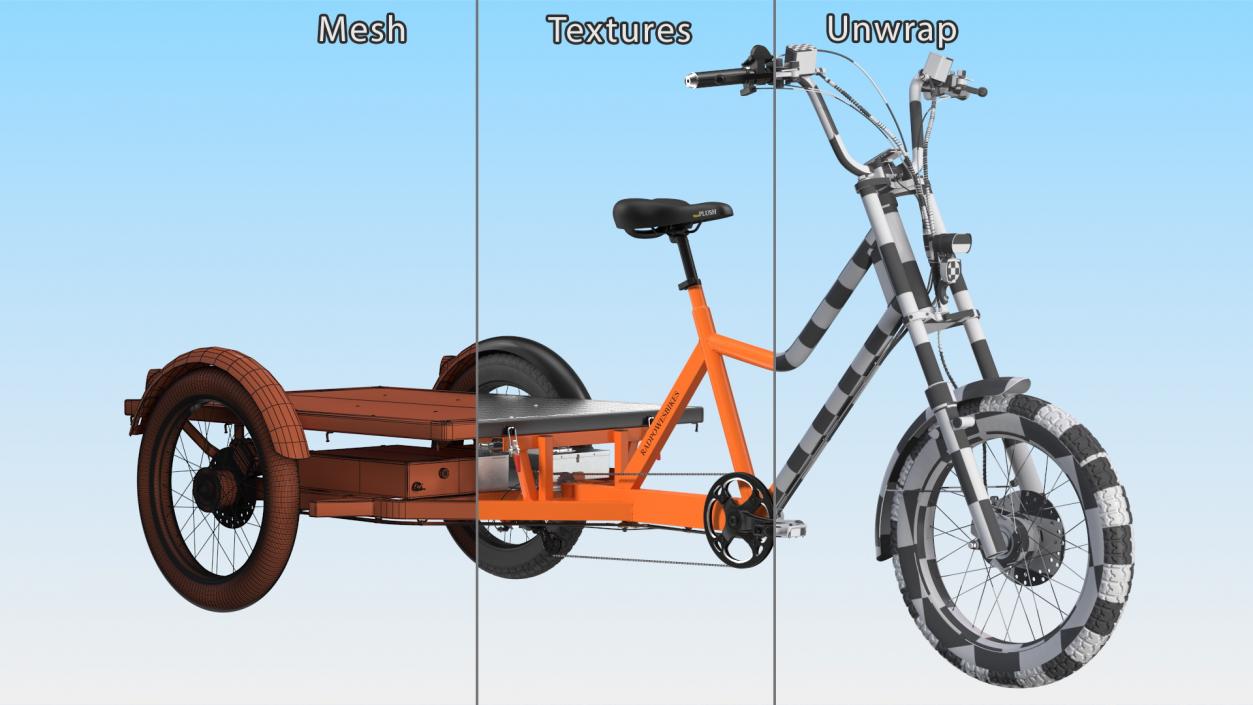 3D Rad Power Bike RadBurro with Flatbed Rigged model