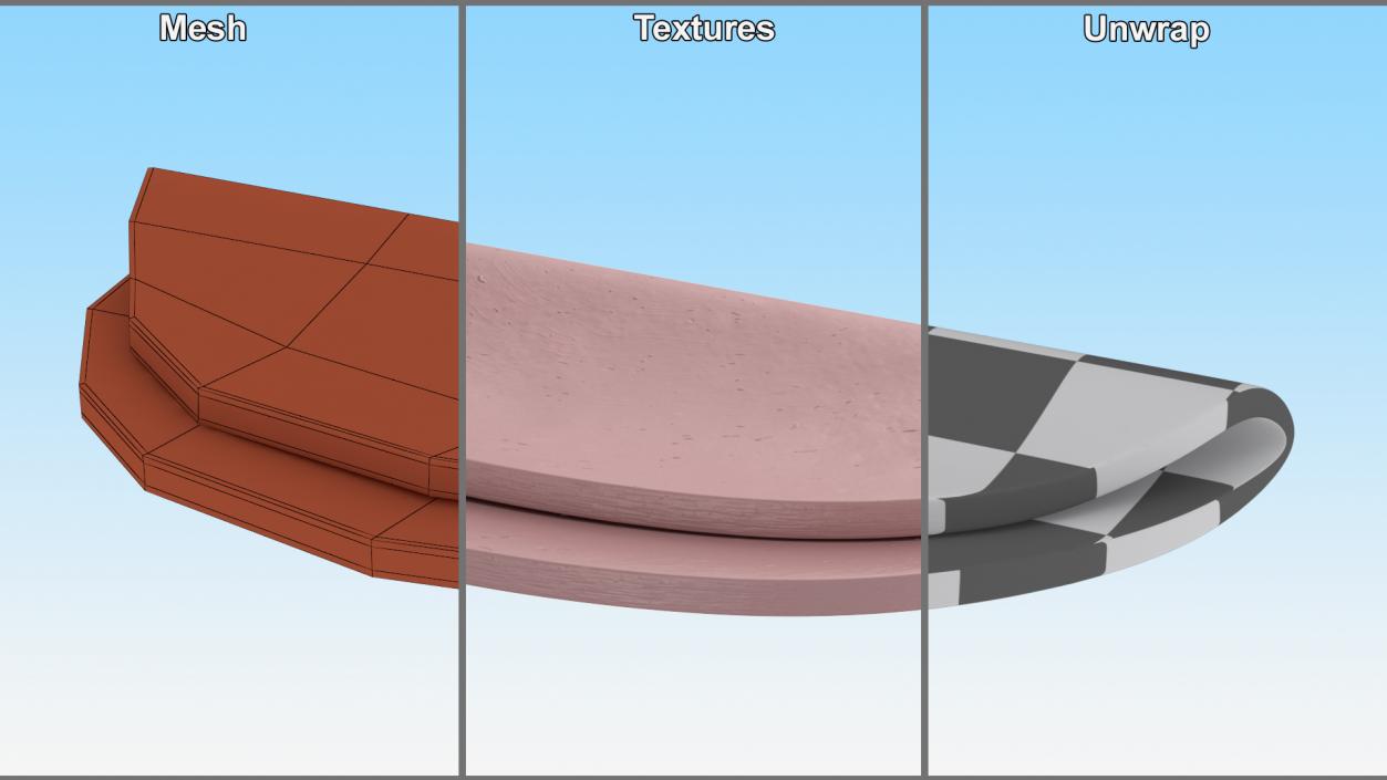 3D model Slice Boiled Sausage