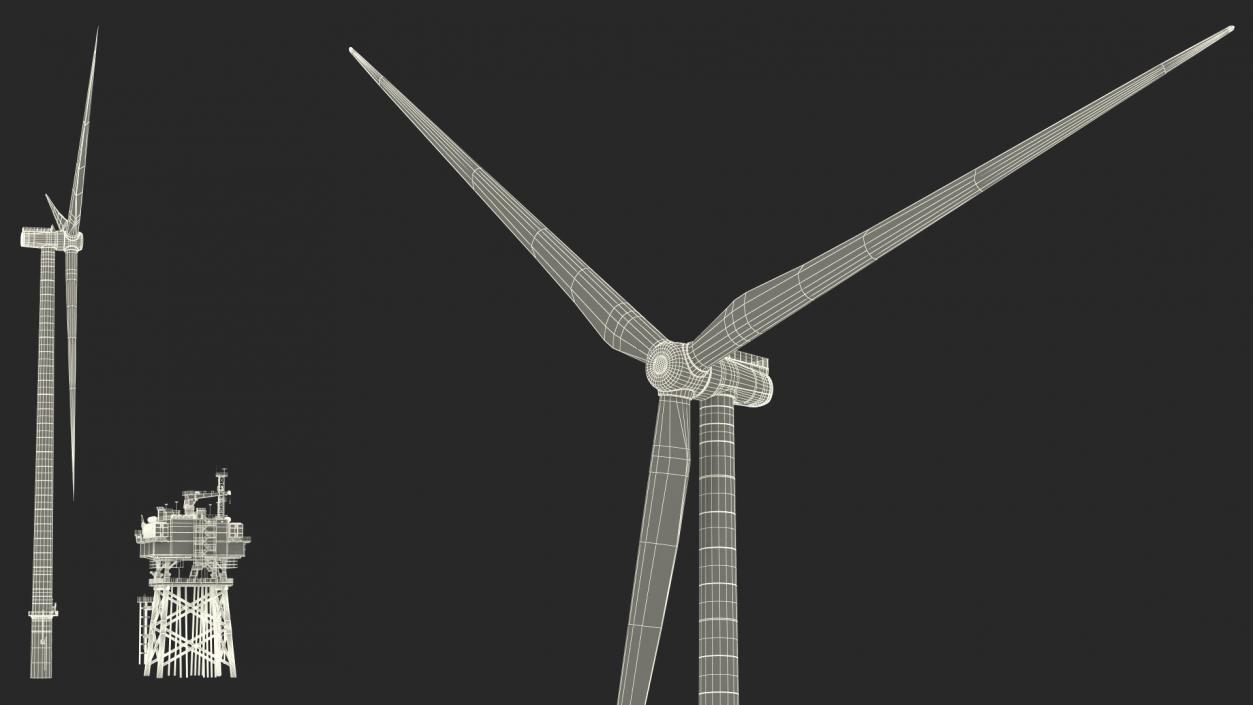 3D Offshore Wind Farm with Turbine