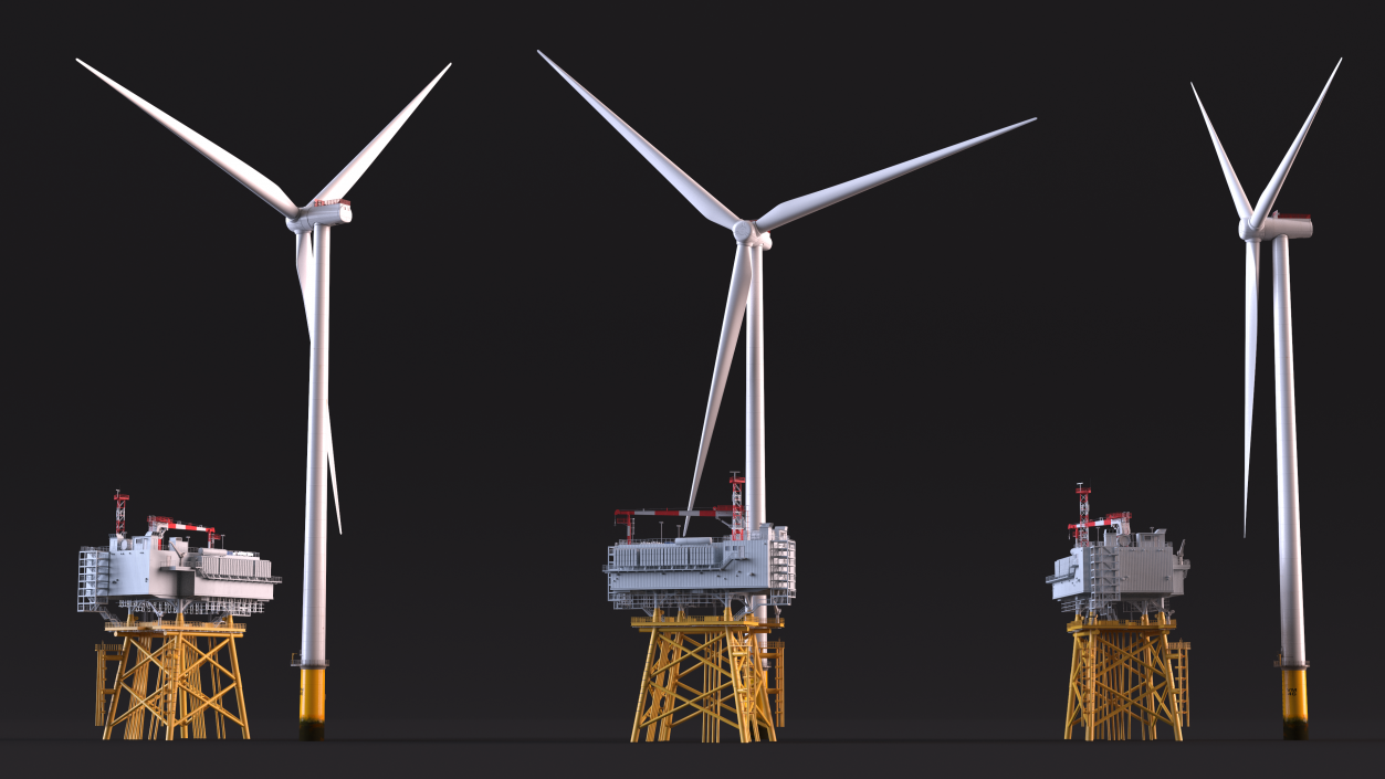 3D Offshore Wind Farm with Turbine