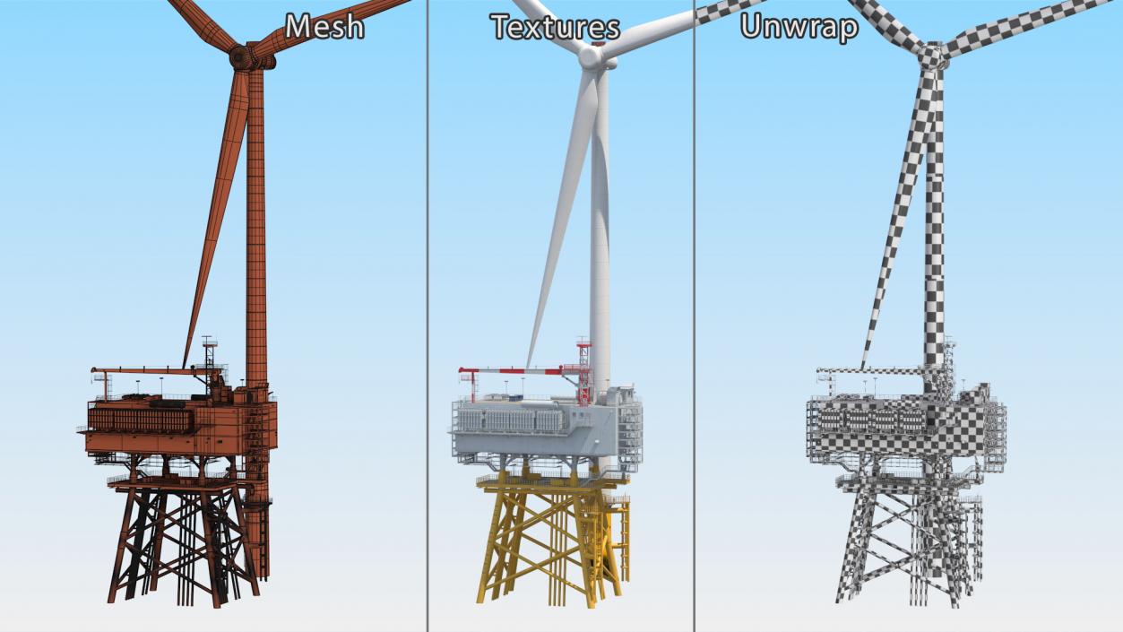 3D Offshore Wind Farm with Turbine