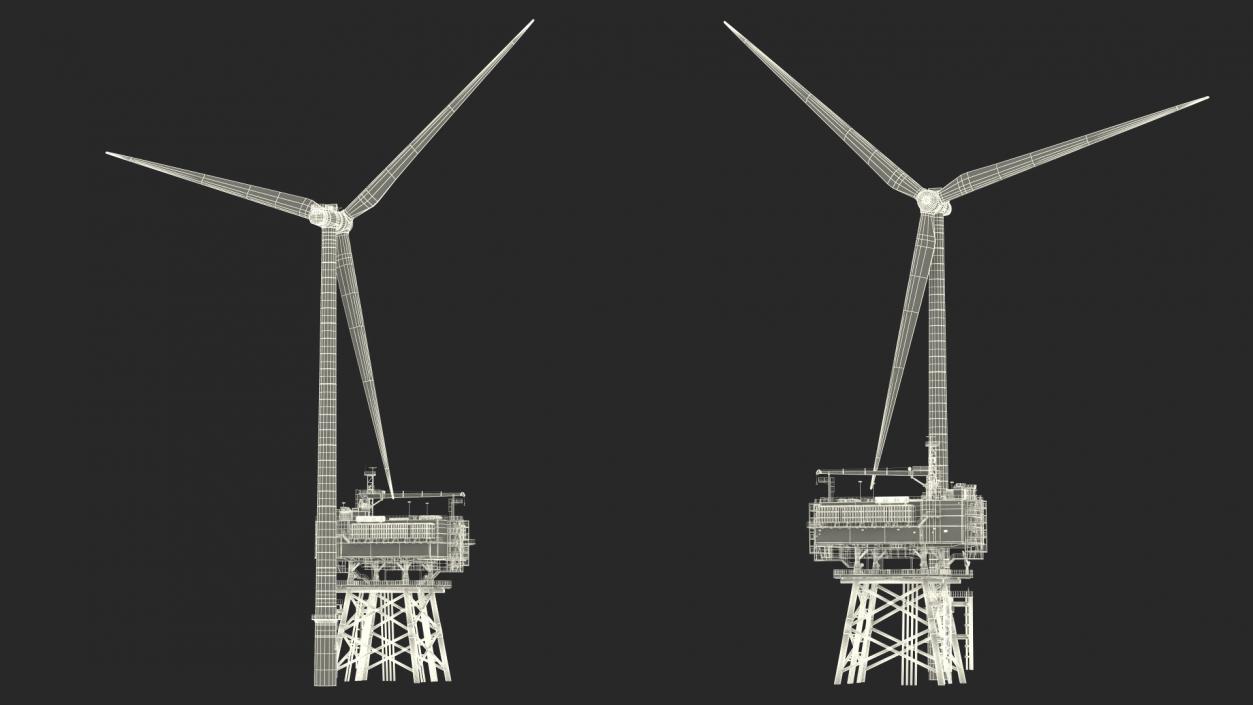 3D Offshore Wind Farm with Turbine