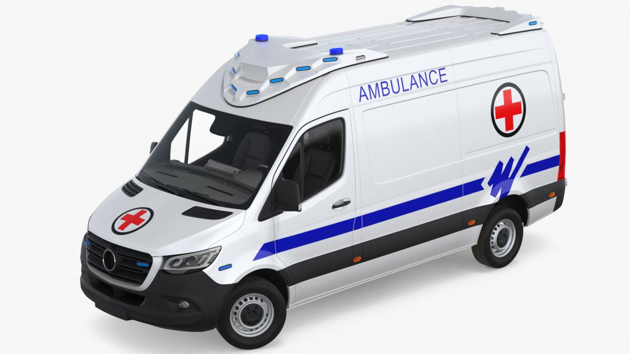 3D Ambulance Van Generic Rigged model