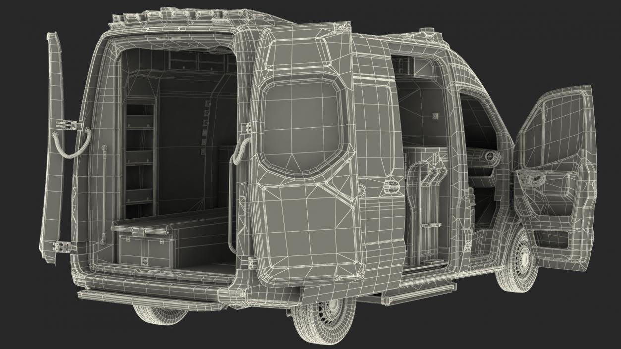 3D Ambulance Van Generic Rigged model