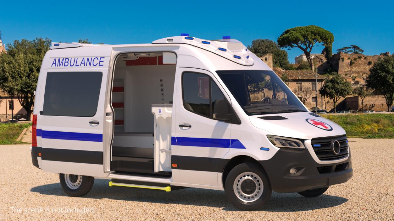 3D Ambulance Van Generic Rigged model