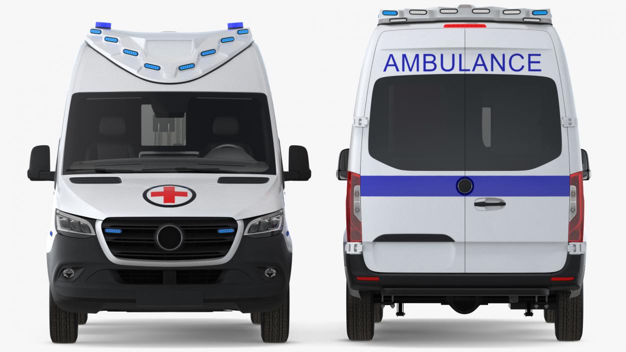 3D Ambulance Van Generic Rigged model