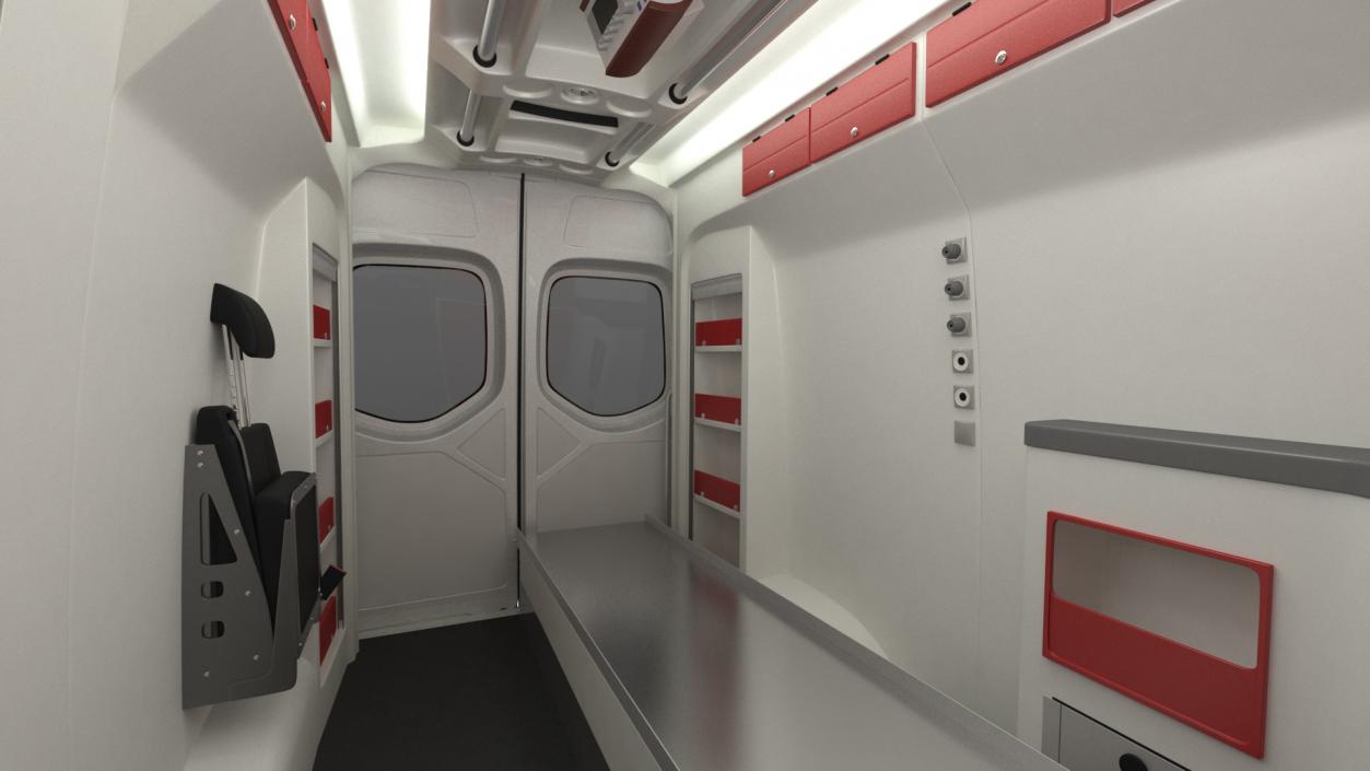 3D Ambulance Van Generic Rigged model