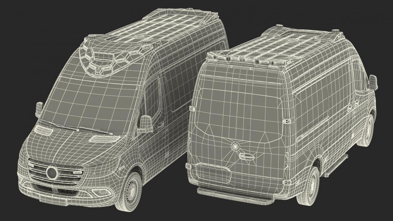 3D Ambulance Van Generic Rigged model