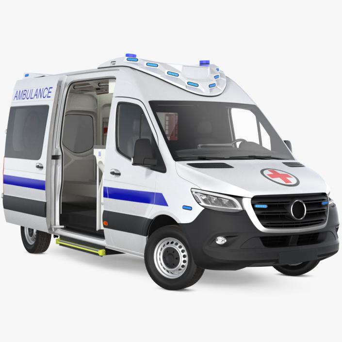 3D Ambulance Van Generic Rigged model