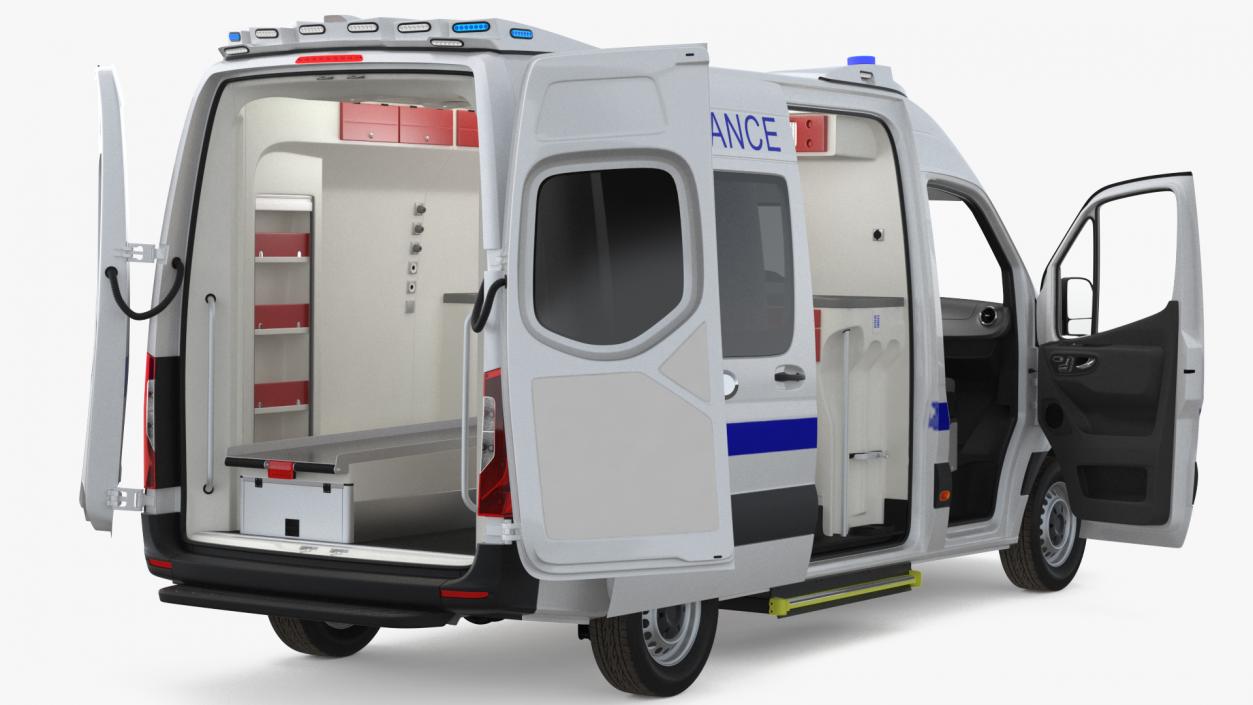 3D Ambulance Van Generic Rigged model