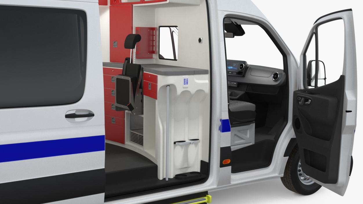 3D Ambulance Van Generic Rigged model