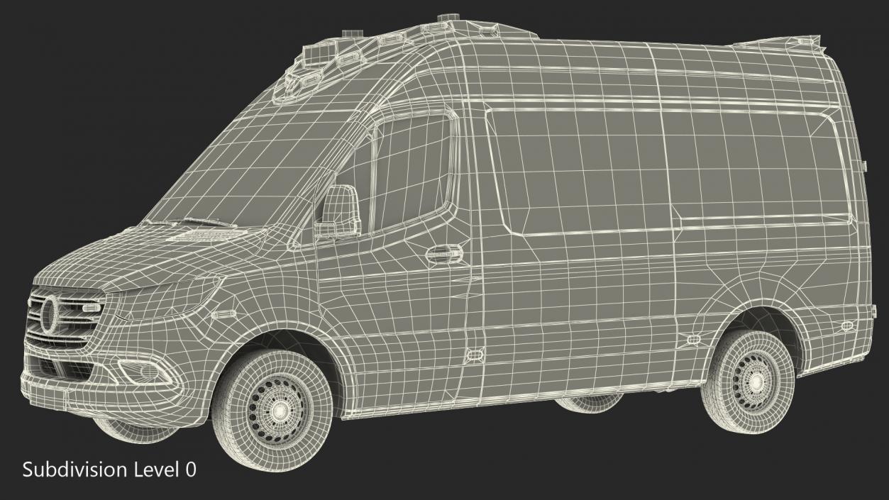 3D Ambulance Van Generic Rigged model