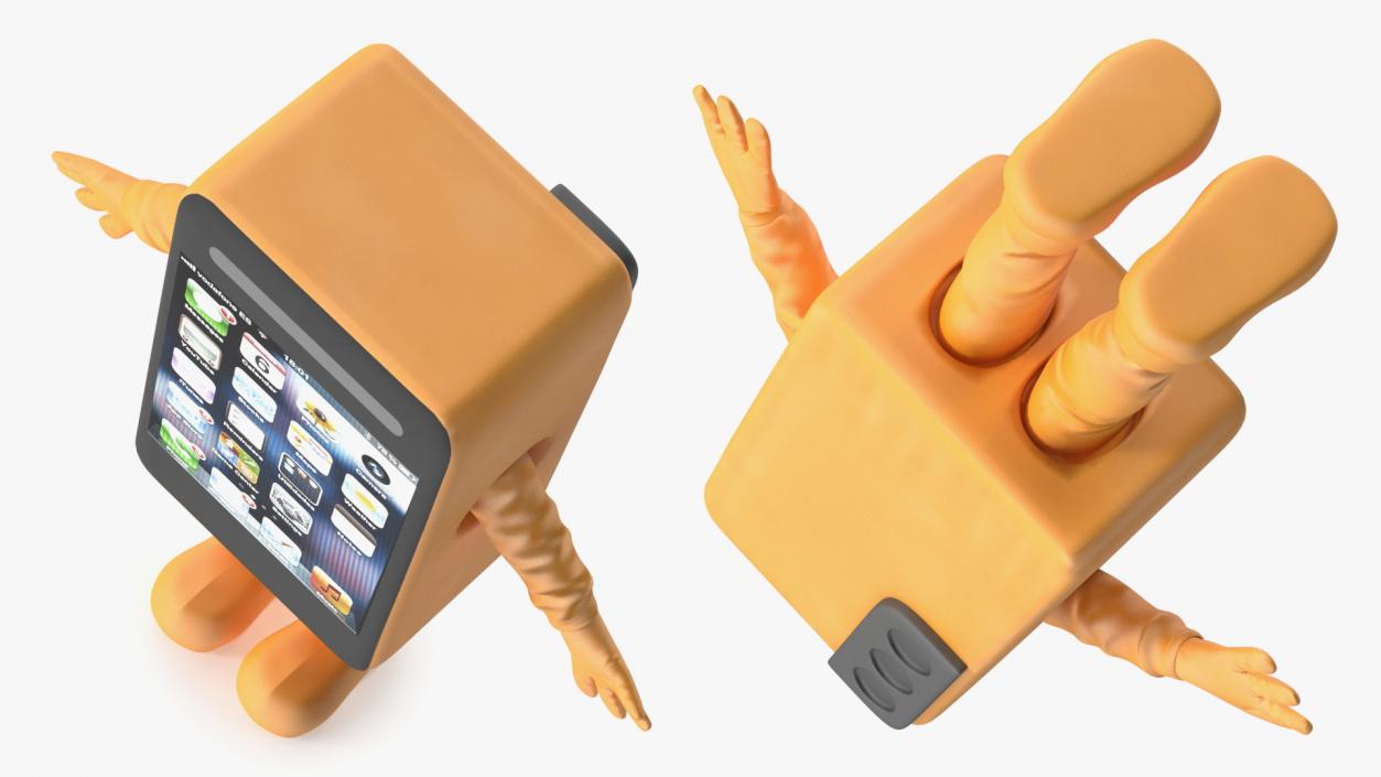 3D Mobile Phone Advertising Costume Orange A-pose