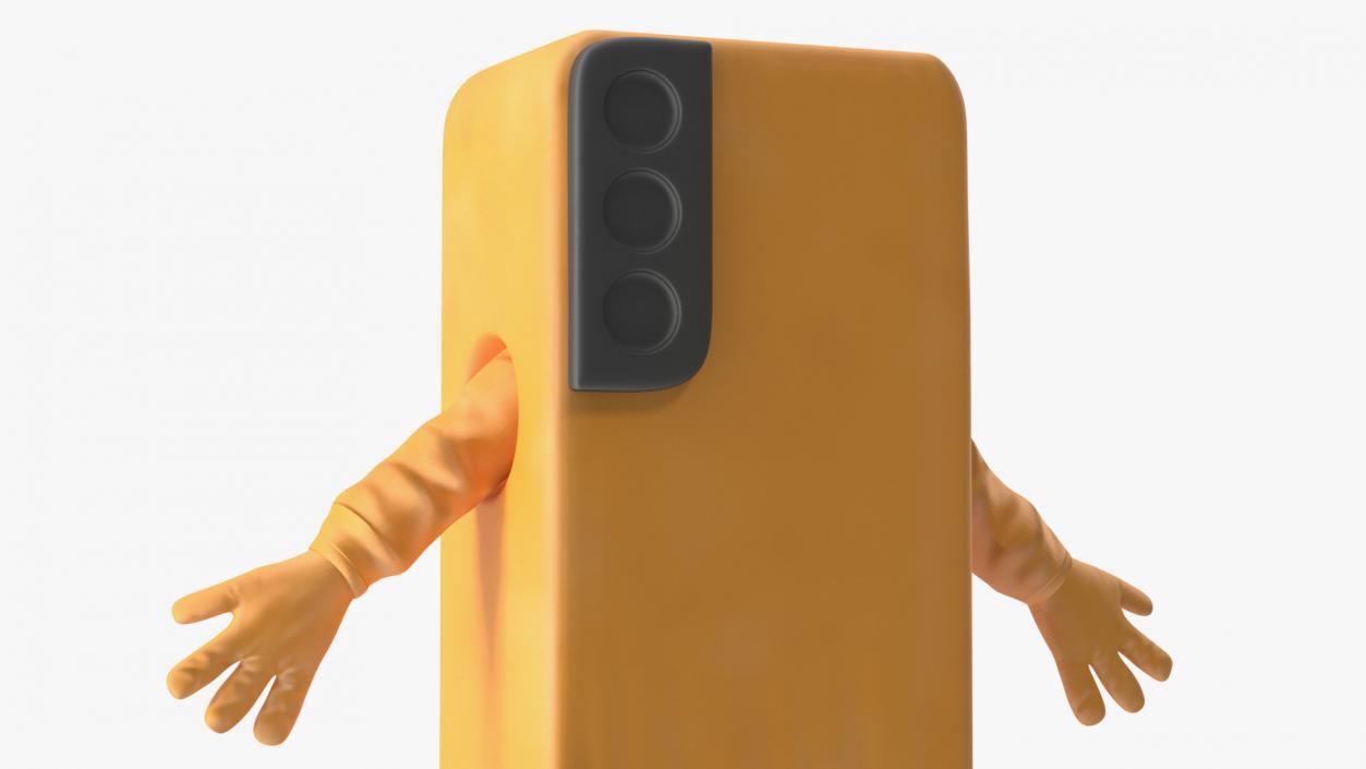 3D Mobile Phone Advertising Costume Orange A-pose