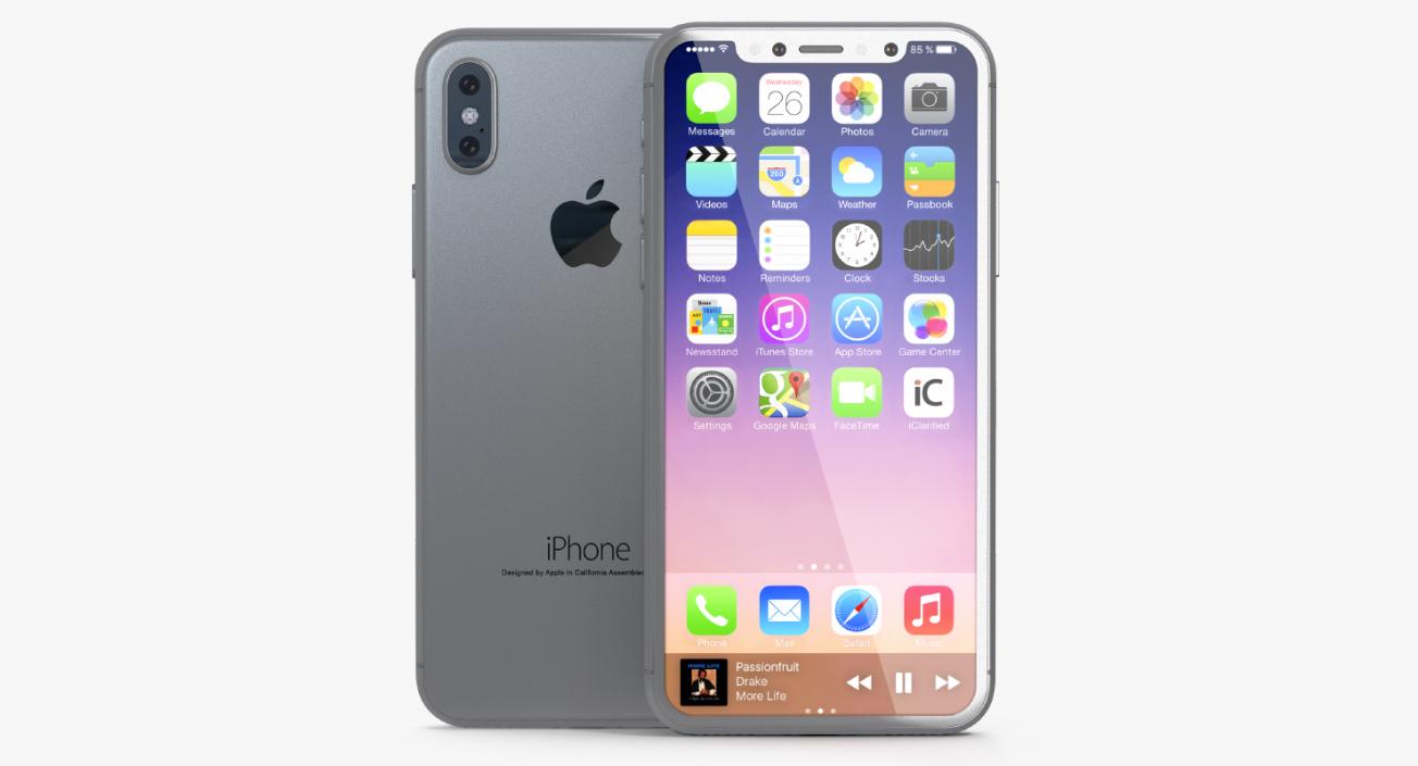 3D Iphone 8 Concept Silver model