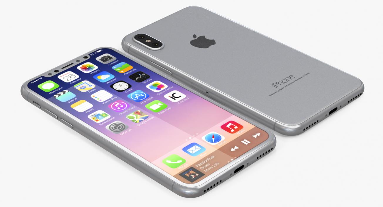 3D Iphone 8 Concept Silver model